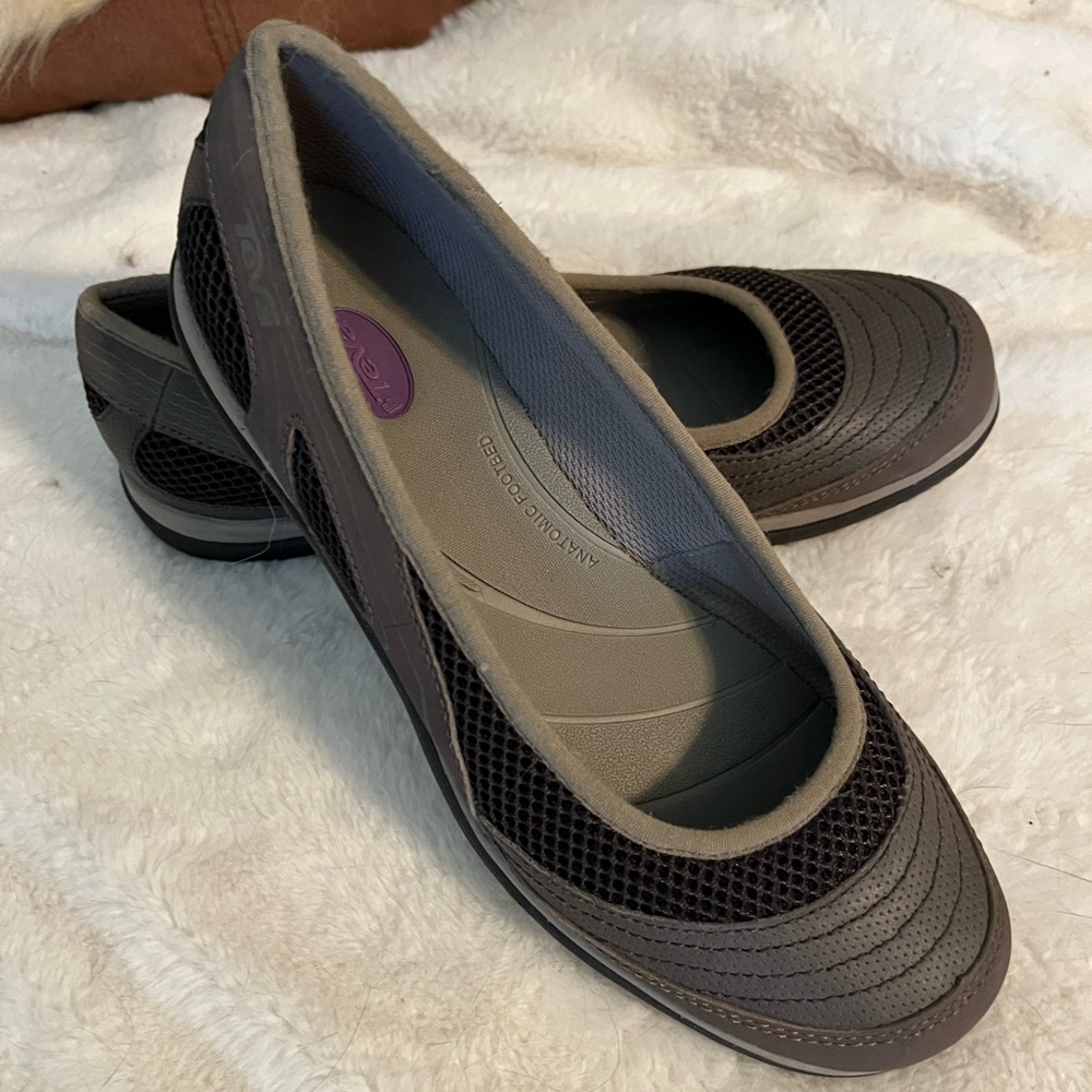 Teva Slip On Shoes Size 7.5 Makena Ballerina Light Brown Comfort